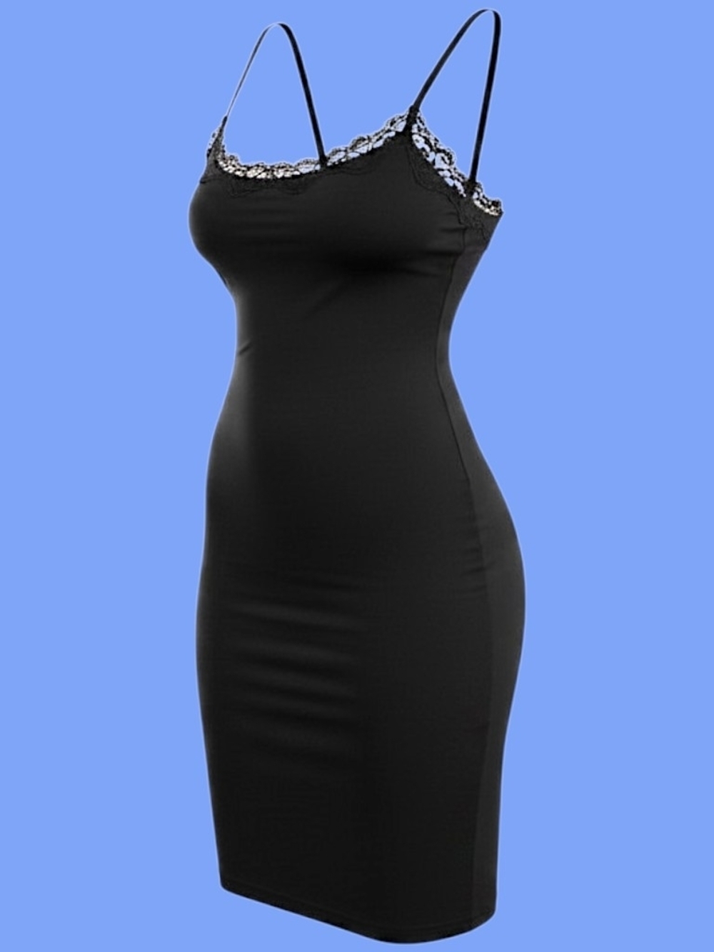 🚺 TicToc Harvey Dr. Knit Bodycon Mini Dress [BLACK]